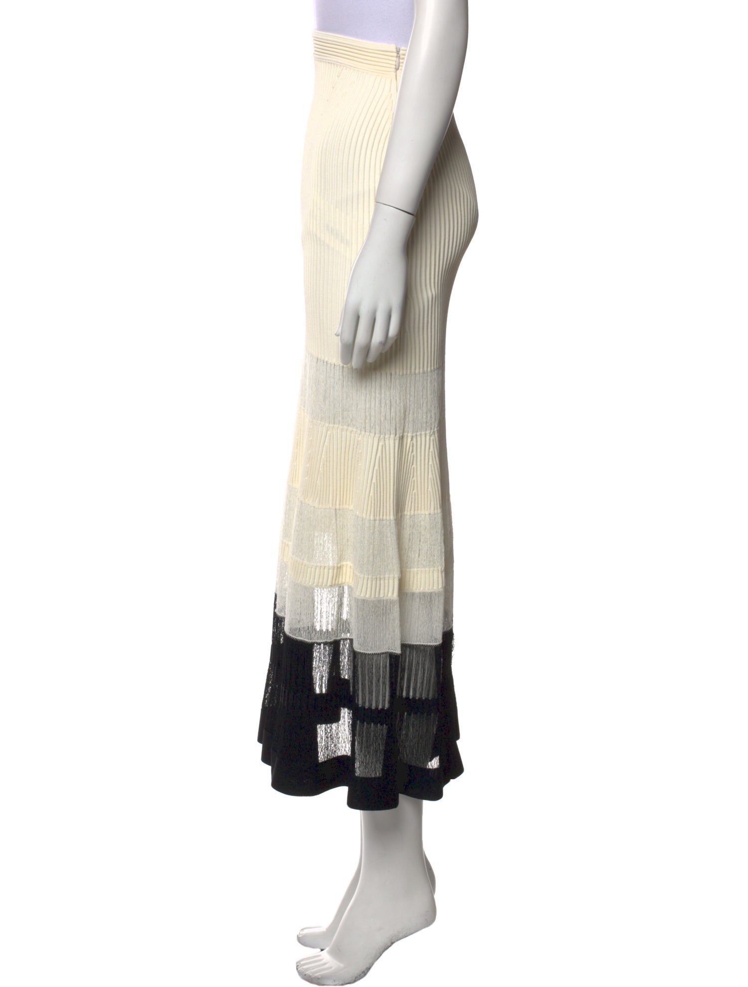 Alexander McQueen Colorblock Pattern Midi Length Skirt